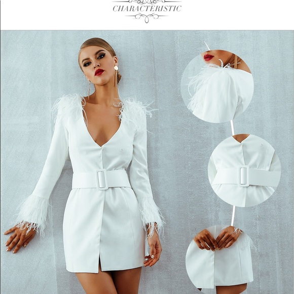 MILAN Jackets & Blazers - 🚫LINDA S . BUNDLE MILAN FEATHERED COAT DRESS S LG